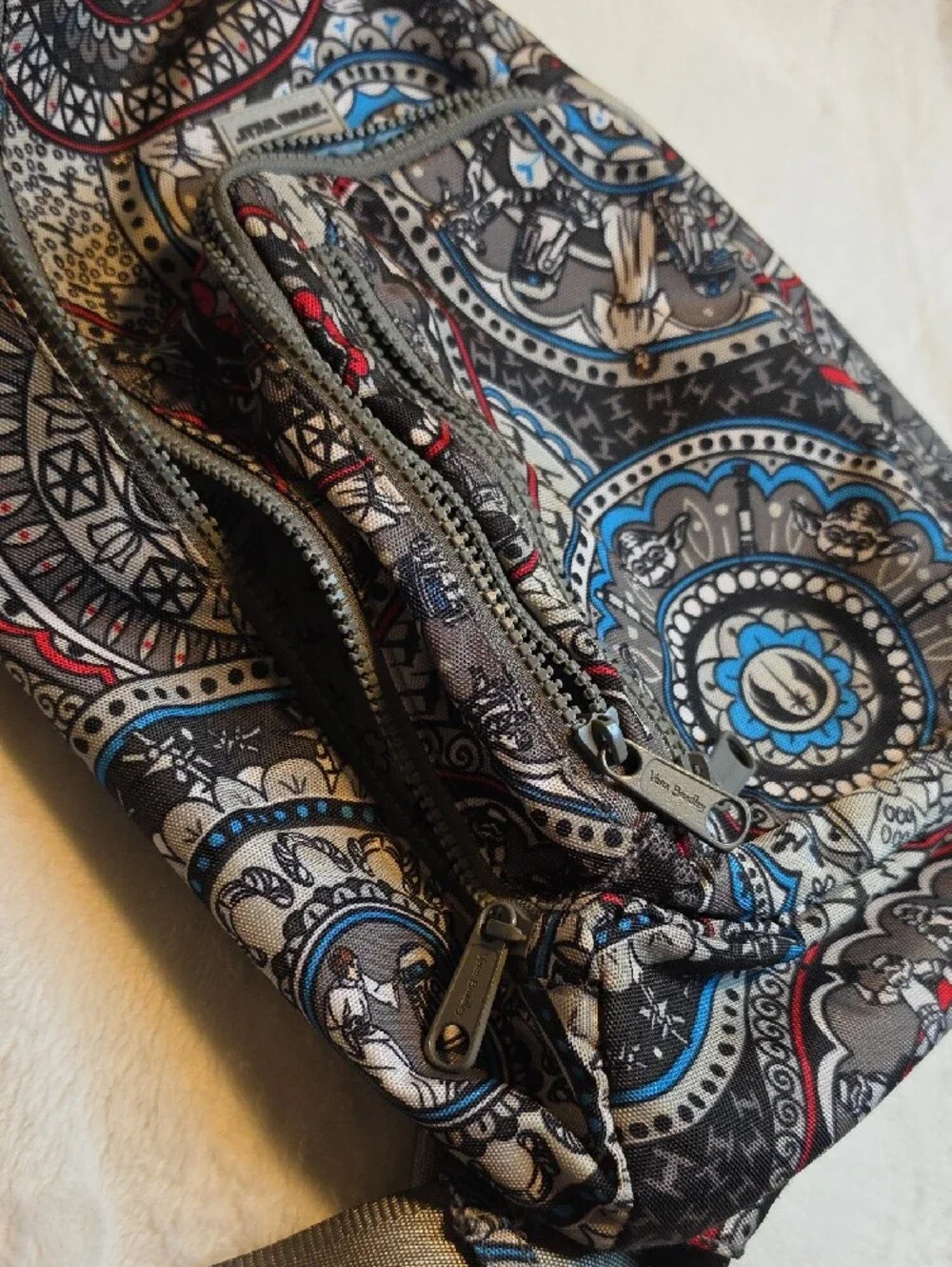 Vera Bradley Gray, Blue & Red Star Wars Medallion Sling Bag